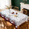 Exclusivo transfronterizo, popular mantel navideño con estampado de flor de Nochebuena de alta definición, mantel decorativo festivo, serie para el hogar, en stock