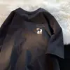 Camiseta de manga corta de algodón grueso para hombre, estilo Hong Kong, moderna, holgada, combinable, informal, de media manga para pareja