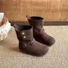 Botines Retro de Gamuza para Niña 2026 Otoño/Invierno Nuevos Botas Estilo Martin Suela Suave para Bebé Moda Estilo Coreano Botas para Niña Pequeña
