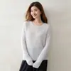 Suéter de cachemira con textura de onda de agua para mujer, cuello redondo, tejido de punto fino holgado, suéter versátil, suave y liso, manga larga, cárdigan de punto suave y liso