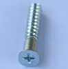 Tornillos Autorroscantes de Cabeza Plana Ranura Phillips Zincado Azul con Cuello Tornillos para Muebles