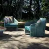 Sofá de patio exterior, impermeable y a prueba de sol, juego de sofá y mesa de centro de ratán para terraza de villa, sillón de sofá para solárium