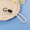 Pin Frijol Tejido a Mano Corto Lanyard para Llaves Llavero de Muñeca Simple Colgante de Bolsa de Color Material Accesorios