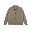 Nueva Chaqueta Cardigan de Punto para Hombre Estilo Retro Japonés Old Money Primavera/Otoño, Color Sólido, Sencilla, Versátil, Suéter Casual