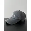 2025 Novo Estilo Coreano Bordado de Letras Top Macio Boné de Baseball para Mulheres com Aba Larga, Chapéu Pequeno que Afina o Rosto, Boné Bico de Pato para Circunferência Craniana Grande