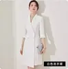 Vestido Traje Blanco Femenino Temperamento Diosa Estilo Cintura Adelgazante 2024 Nueva Moda Temperamento Recepción Ropa de Trabajo