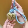 Llavero de Corazón Chapado en Oro 999, Cadena para Teléfono, Colgante para Bolso, Llavero de Moneda Grande, Regalo para Novia