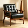 Cadeira Hank, sofá individual de madeira maciça, conjunto de mesa de chá e cadeiras de hotel, cadeira estilo vintage, móveis para café e pousada, cadeira de sofá para lazer e relaxamento
