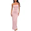 Verão Americano Novo Transfronteiriço Feminino Sexy Costas Nuas Slim Fit Quadril Vestido de Noite vestido Vestido Longo Feminino