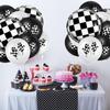 Paquete de Globos de Fiesta Temática de Carreras Transfronterizo a Nuevo Cuadros Blanco y Negro Película de Aluminio Decoración de Fiesta de Cumpleaños Diseño del Sitio