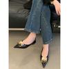 Zapatos Planos de Punta Aguda para Mujer 2025 Nuevos Zapatos de Verano sin Cordones Zapatos de Tacón Bajo Escotados Boca Baja Zapatos de Mujer Zapatos Planos