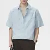 2026 Verão Novo Estilo Estilo Old Money Camisa Fina de Manga Curta para Homens, Marca Americana Tendência Solta Leve Casual de Negócios Algodão