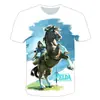 Camiseta Digital 3D Transfronteriza para Hombre Leyenda de Ceda Aliento de lo Salvaje Anime Manga Corta para Adultos