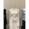 Top de punto con cuello de solapa diagonal estilo francés, hombros descubiertos, para mujer, otoño, elegante, suave y lujoso, jersey base