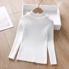 Suéter para niña otoño e invierno infantil suéter para bebé niña color sólido estilo occidental jersey de otoño camisa tejida básica para niña