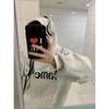 Moletom com Capuz Estiloso Grafite de Rua Pesado Hoodie Override Suéter com Capuz High Street Estampado Solto Feminino