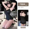 Lencería estilo camisón, body de puro deseo, uniforme, no necesita quitárselo, talla grande, para mujeres con curvas, atuendo divertido y atrevido para el dormitorio, 7884
