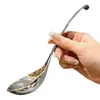 6 cucharas de acero inoxidable con mangos largos, engrosadas para servir sopa, gachas y papilla de arroz, uso doméstico, con cabezales de cuchara profundos, cucharas para sopa anti-quemaduras, cucharas pequeñas para colgar