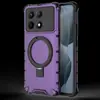 Para Red Rice K70E Funda Protectora con Soporte Resistente a Caídas Xiaomi POCO X6 pro Anillo para Dedo de Rejilla Funda Magnética para Teléfono