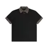 Camisa Polo de Patchwork con Cuello de Solapa y Rayas Estilo Americano Cleanfit para Hombre, Camiseta de Manga Corta Cleanfit de Verano de Gama Alta Moderna