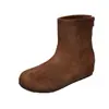 Botines de Tobillo de Terciopelo Estilo Coreano Puntiagudos Redondos Versátiles de Ponerse Botas Calcetín de Corte Bajo Simples Retro Clásicas para el Trabajo Otoño/Invierno