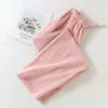 Pantalones de Pierna Ancha a Cuadros para Mujer Otoño 2024 Nuevos de Cintura Alta Sueltos con Cordón Casuales Pantalones Rectos Pequeños