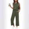 Amazon Europeo y Americano Transfronterizo Primavera y Verano Nuevo 2026 Traje Casual para Mujer Top sin Mangas de Cuello Redondo Conjunto de Dos Piezas