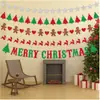 Decorações de Natal transfronteiriças: guirlanda de renas, itens de decoração para árvore de Natal, adereços para fotos, banner de guirlanda de floco de neve