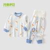 Pijama de Duas Peças Yiri para Bebê Outono e Inverno com Cintura Alta e Fenda para Homens e Mulheres Crianças Roupas de Casa Roupas de Outono com Desenho