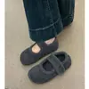 Sapatos de Algodão Birkenstock Estilo Retro Moda com Velcro Pelúcia para Mulheres, Novo 2026 Outono e Inverno Bico Redondo Feios-Fofos Quentes Planos