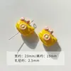 Brote TiernoAmarillo-Verde Pintura Acrílica Forma de Corazón Gato Kt Lazo Accesorios Material para Cadena de Teléfono DIY
