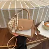 Bolso de Mujer Estilo Coreano Color Contrastante Fresco y Sencillo 2026 Primavera Nuevo Bolso Cuadrado Pequeño Elegante y de Moda Bolso Cruzado Sencillo