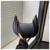 Moda Estilo Coreano Retrô Bolsa de Mão Axilar Nova Moda Simples Texturas Bolsa de Ombro Casual Portátil Bolsa Crescente