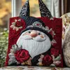 2026 Nuevo Bolso Tote Acolchado Bordado de Moda Navideño Estampado Digital Transfronterizo Bolso de Algodón Casual para el Trabajo
