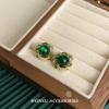 2024 Nova Chegada Brincos Moda All-Match Branco Pedra Verde Brincos de Contas Luz Luxo Retro Elegante Estilo Chinês Brincos Verdes