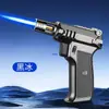 Pistola encendedor inflable a prueba de viento para exteriores encendedor de chorro directo punto moxibustión antorcha de soldadura pistola pulverizadora gas para cigarros negro hielo