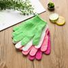 Guantes de baño coloridos de cinco dedos para el hogar, baño diario de doble cara, guantes de baño, artículos de tocador para el baño, toalla de baño