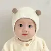 Gorro Otoño Invierno para Bebés Niños Niñas Estilo Nuevo Coreano ins Protección para Orejas de Bebé Protección contra el Frío Gorro de Lana Pulóver