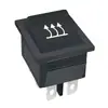 Interruptor de Barco Certificado CE Kcd4 de 6 Pines y 2 Velocidades Negro Sin Luz 16A 250V Interruptor de Encendido Basculante 31X25Mm