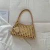 Nueva Bolsa de Hombro Tejida de Estilo Coreano de Nicho para Mujer de Shuai Mijia, Bolso de Mano Casual de Moda con Gran Capacidad, Bolso de Hombro para Mujer