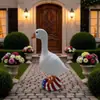Nuevo producto transfronterizo: Adorno de ganso de resina para porche de Día Gratis, decoración de jardín de patio estilo americano, estatua de animal simulado para uso en exteriores