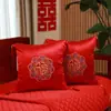 Un Par de Cojines de Boda para la Habitación de la Novia, Cojines con Carácter de Doble Felicidad Rojos, Nuevos Cojines para Sofá de Boda con Rellenos