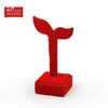 9Hrtp Soporte para Pendientes de Terciopelo Rojo Soporte de Exhibición de Joyería de Terciopelo Pendientes Colgador Creativo de Hoja Pendientes Pequeños Adornos