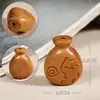 Gato tallado de sándalo, jarrón pequeño, accesorio, amuleto de bolsa de la suerte, colgante de juego cultural DIY, estilo retro creativo, adorno para llavero