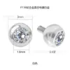 Conjunto Banhado a Ouro em Liga de Titânio F136 com Brincos de Tarraxa com Diamantes para Mulheres Parafuso Interno Cicatrização de Piercing na Orelha Tarraxa de Concha Tarraxa de Lábio Acessórios de Piercing Transfronteiriços
