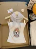 5653 # Top sin mangas de lunares con estampado de perro para mujer, verano, ajustado, favorecedor, prenda exterior, estilo 'hot girl', con copas en el pecho