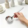 Colher de Aço Inoxidável, Colher Listrada, Colher de Cabo Longo para Restaurante Ocidental, Colher de Sobremesa, Colher Doméstica de Cabeça Redonda, Colher de Grau Alimentício