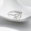 Anel de Casamento Modian 1 Quilate Moissanita Prata Esterlina S925 Luxo Leve Exquisito Brilhante para Mulheres