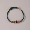 Pulseira Trançada com Nó Flor de Pessegueiro DIY, Cordão Semi-Acabado 'Nunca se Separando', Pulseira de Casal com Nó Flor de Pessegueiro Multicolorida Feita à Mão