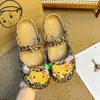 Estilo ins poá laço de pérola acessório DIY estampa de leopardo sapatilhas sapato versátil da moda flor de sapato sapatos perfurados fivela decorativa